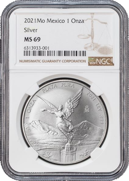2021 Mexico Libertad - 1 Oz Silver - Mint of Mexico - NGC MS69