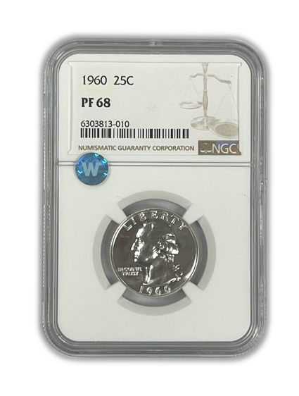 1960 Washington Silver Quarter Philadelphia - NGC PF68 Sight White
