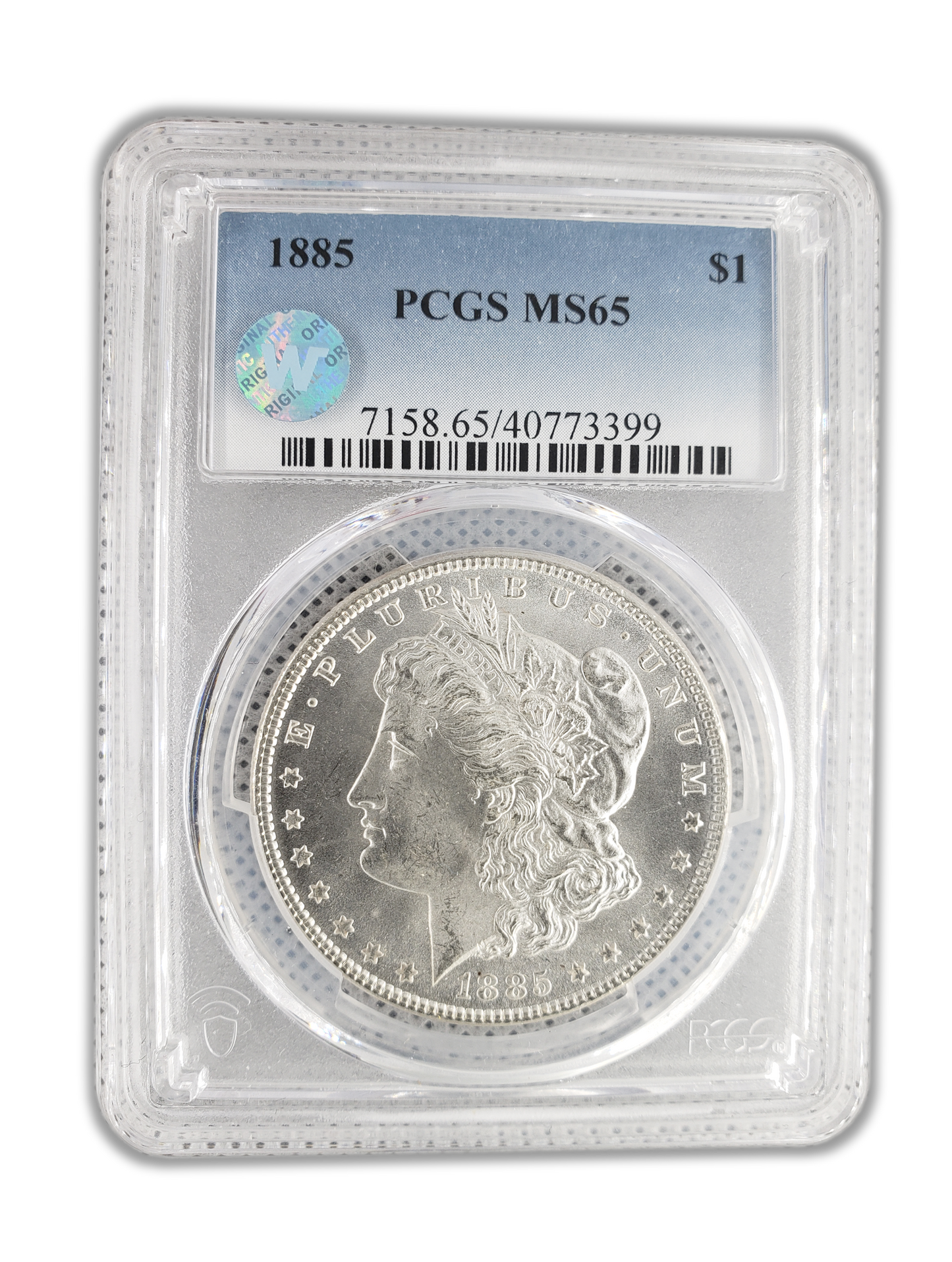 1885 Morgan Silver Dollar Philadelphia - PCGS MS65 Sight White