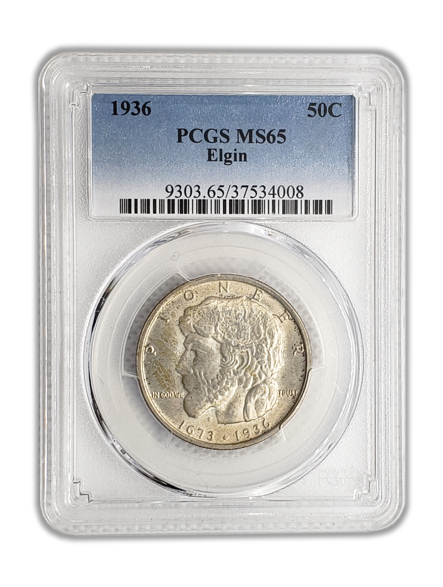 1936-P Elgin Illinois Silver Half Dollar  - PCGS MS65 Commemorative