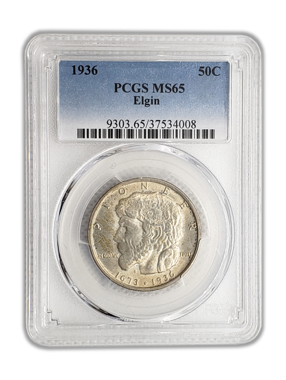 1936-P Elgin Illinois Silver Half Dollar  - PCGS MS65 Commemorative