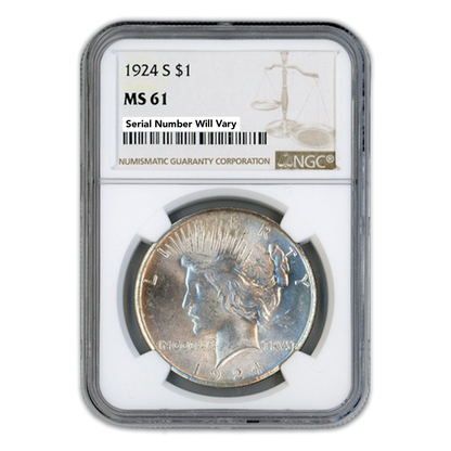 1924-S Peace Silver Dollar - NGC MS61
