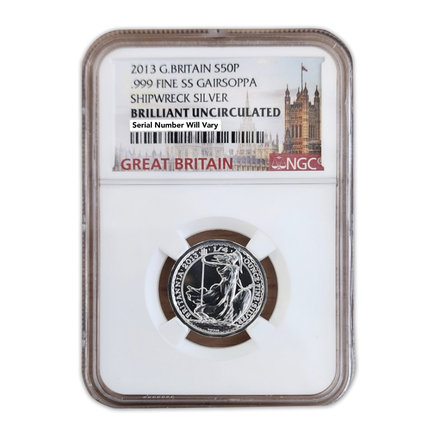 2013 Great Britain Gairsoppa Shipwreck Silver - NGC Brilliant Uncirculated