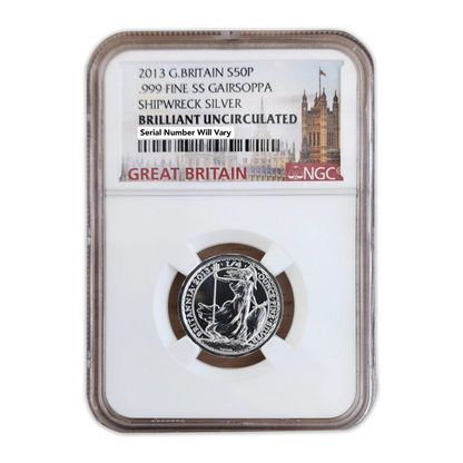 2013 Great Britain Gairsoppa Shipwreck Silver - NGC Brilliant Uncirculated
