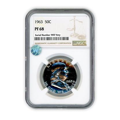 1963 Franklin Silver Half Dollar - NGC PF68 Sight White