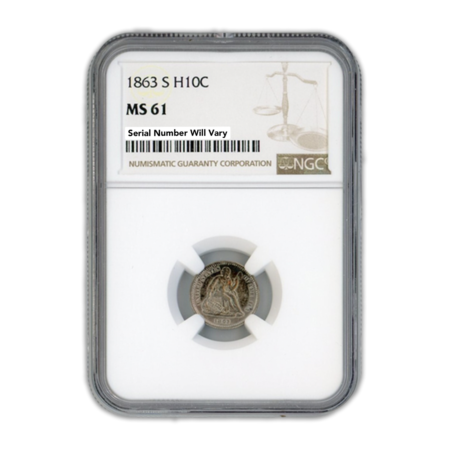 1863-S Seated Liberty Half Dime - San Francisco - NGC MS61