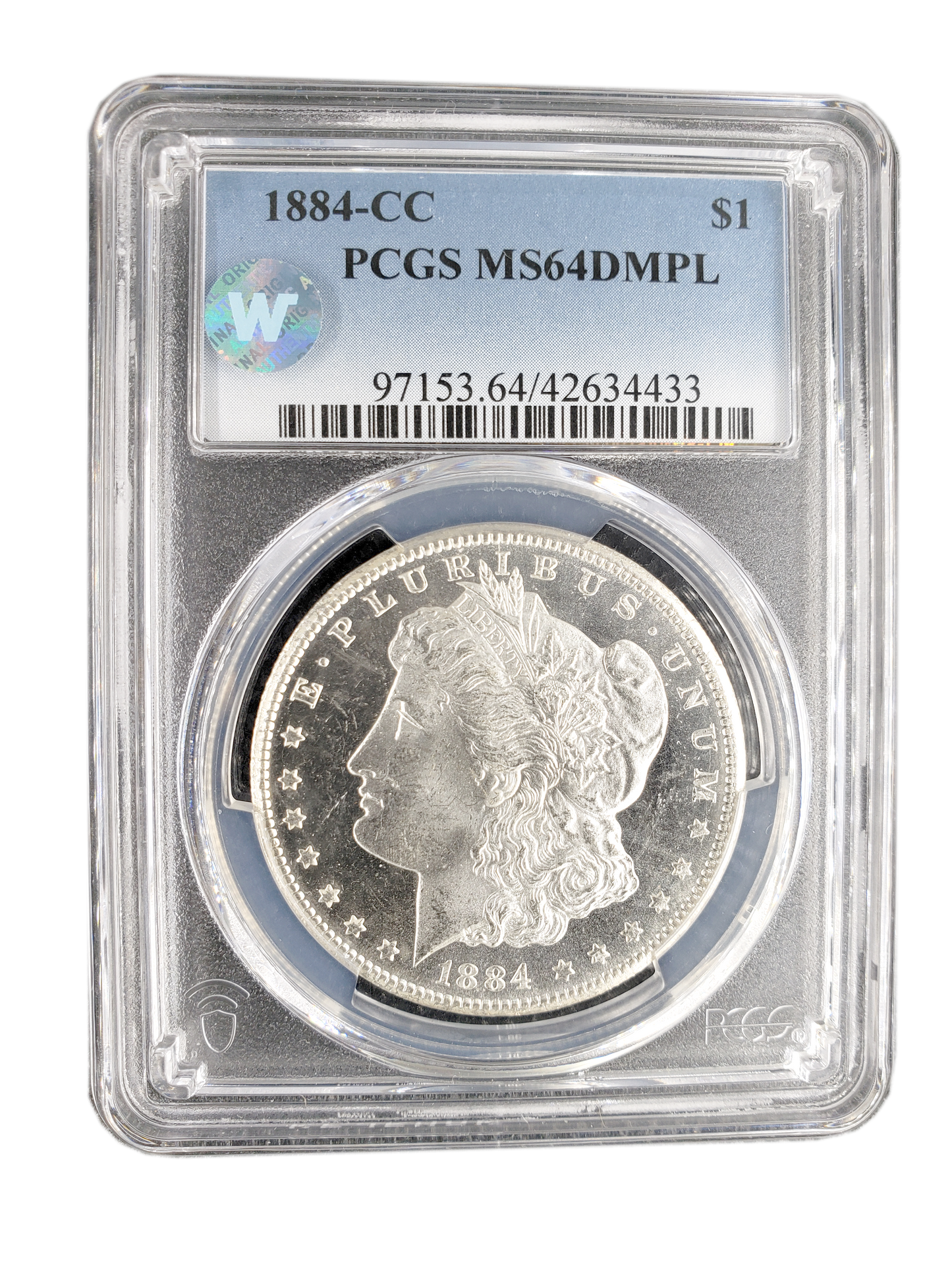 1884 CC Morgan Silver Dollar Carson City - PCGS MS64 DMPL - Sight White
