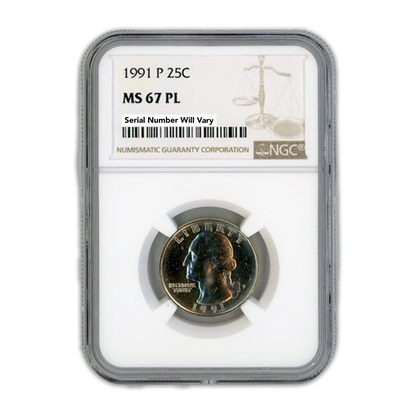 1991 P Washington Quarter Philadelphia - NGC MS67