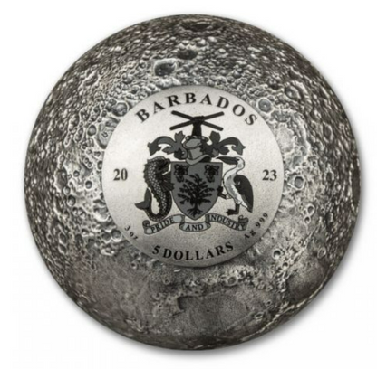 2023 3 oz Barbados Moon Spherical Silver