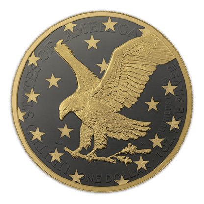2023 Silver Eagle Golden Ring - Black Ruthenium & Gold Enhanced 1 oz Silver