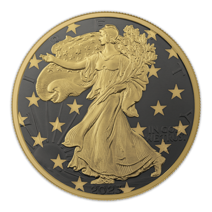 2023 Silver Eagle Golden Ring - Black Ruthenium & Gold Enhanced 1 oz Silver