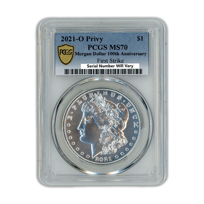 2021 O Morgan Silver Dollar - Privy - New Orleans - PCGS MS70 First Strike