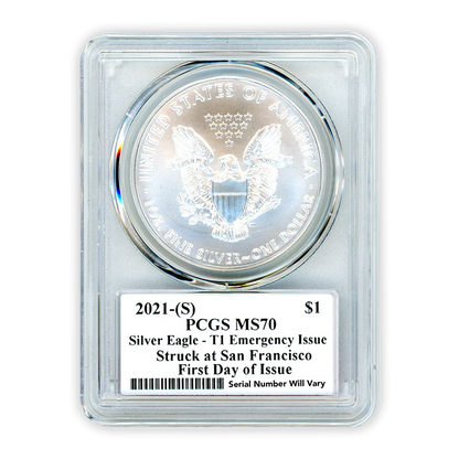 2021(S) Silver Eagle - Type 1 -  PCGS MS70