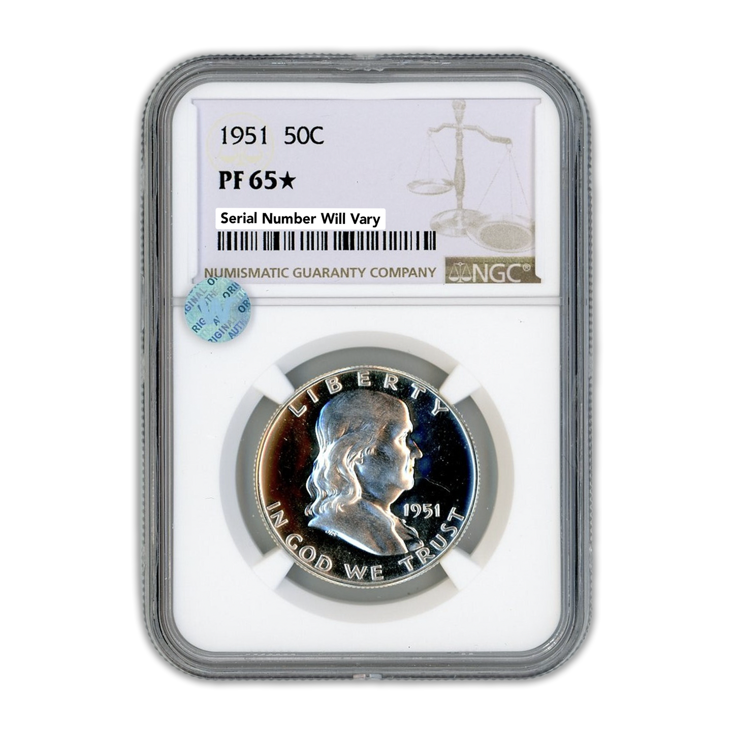 1951 Franklin Silver Half Dollar - NGC PF65* Rare Sight White