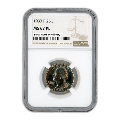 1993 Washington Quarter Philadelphia - NGC MS67 PL