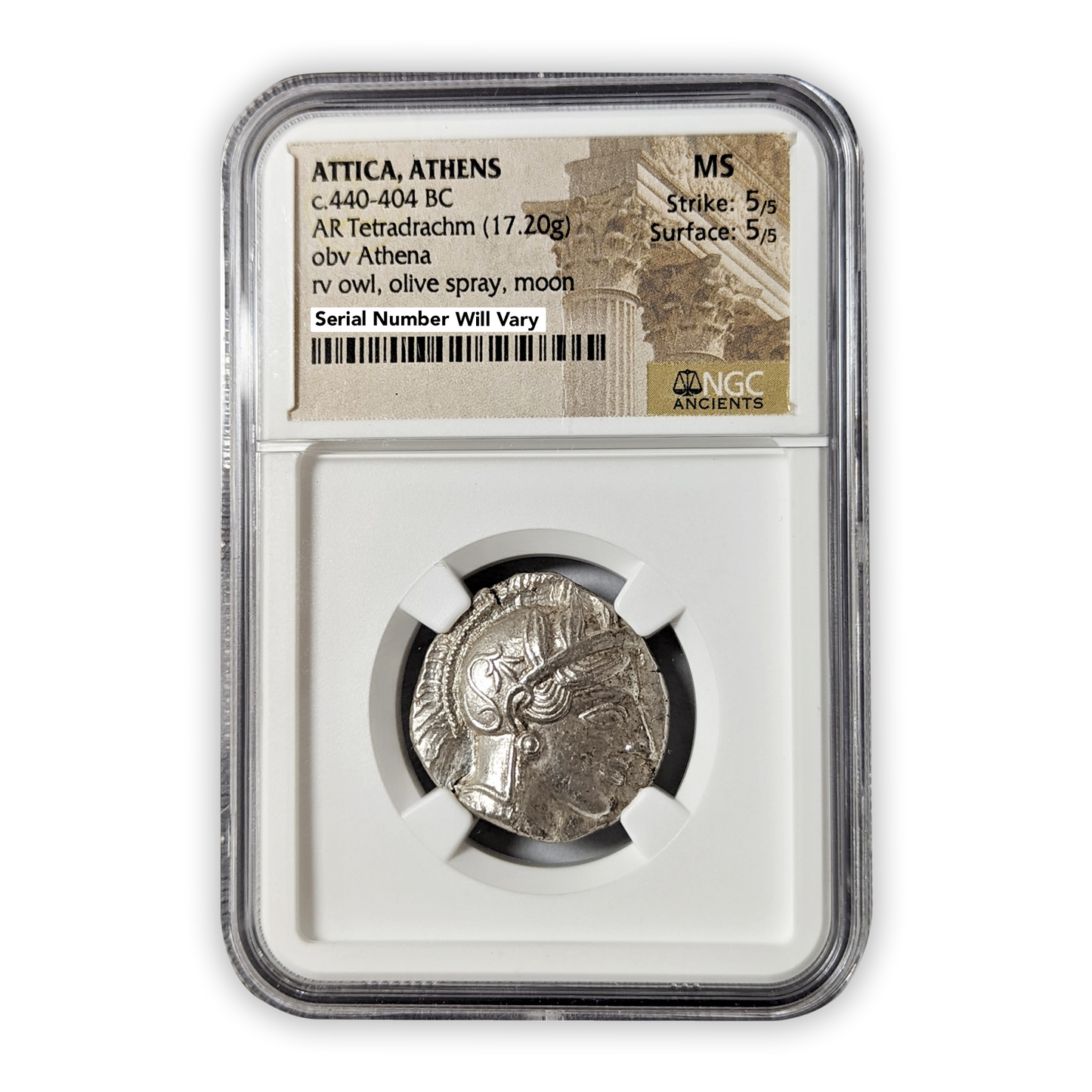 Attica, Athens AR Tetradrachm obv Athena NGC MS 5/5