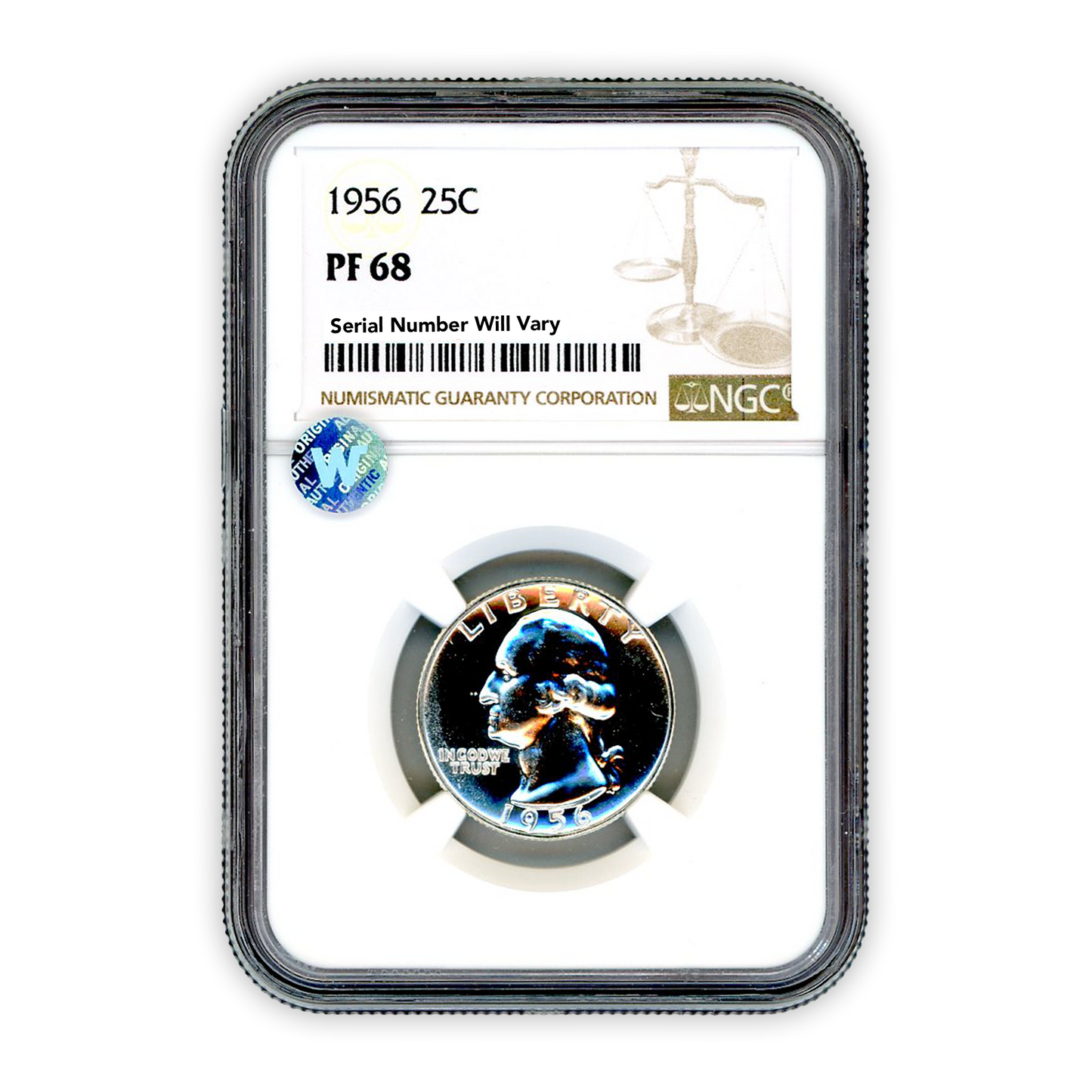 1956 Washington Silver Quarter Philadelphia - NGC - PF68 Sight White