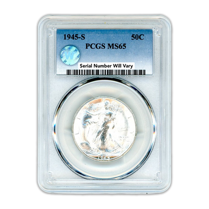 1945-S Walking Liberty Silver Half Dollar - PCGS MS65 Sight White