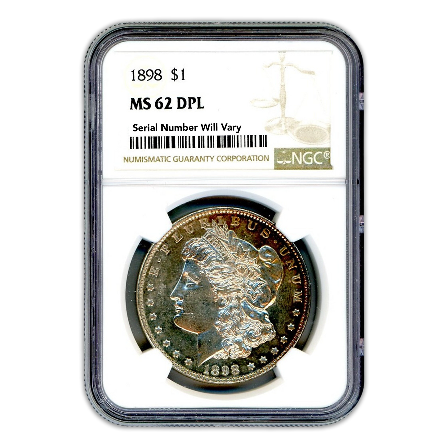 1898 Morgan Silver Dollar - NGC MS62 DPL