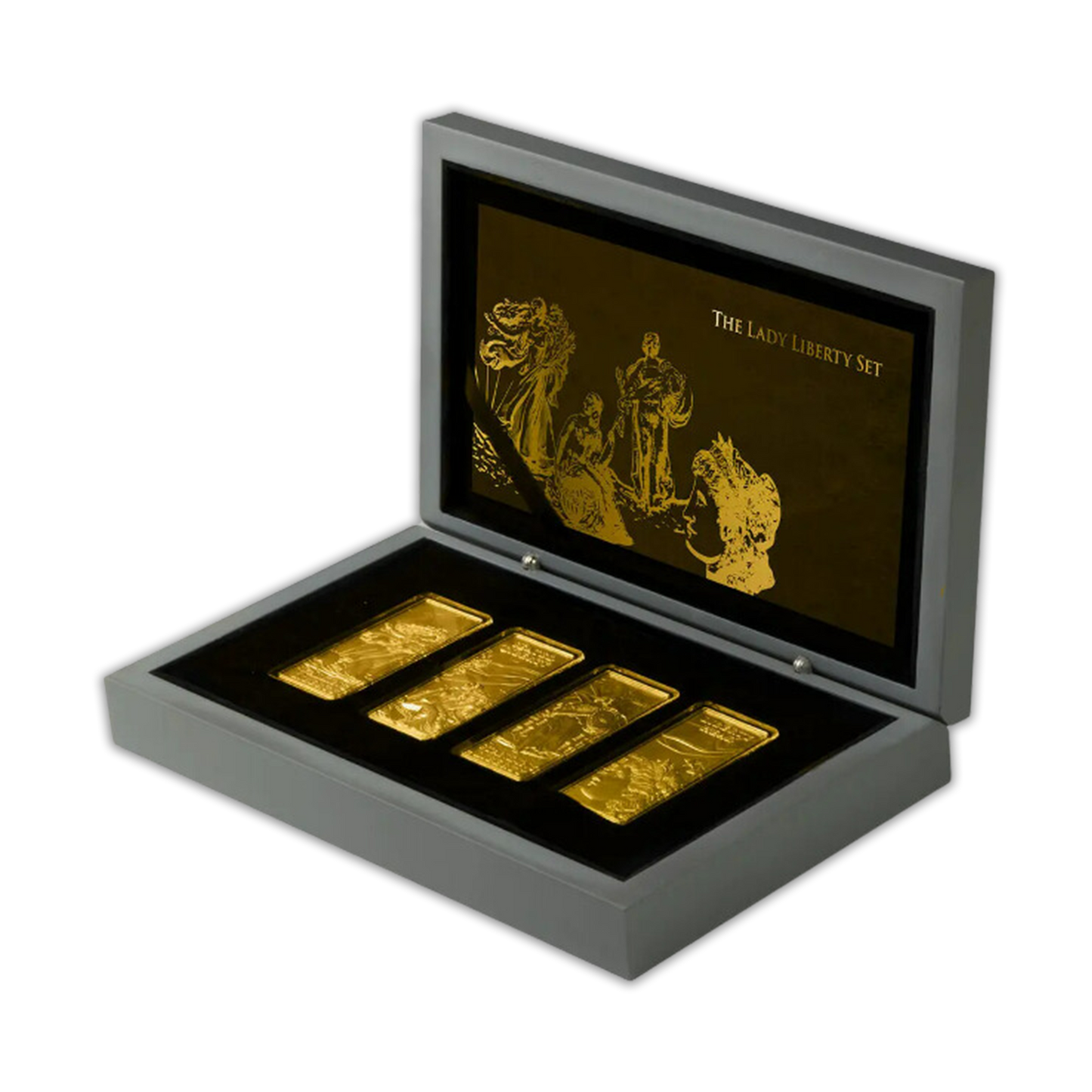 2022 Lady Liberty 1 oz .999 Silver Gold Gilded 4 Bar Set - Barbados