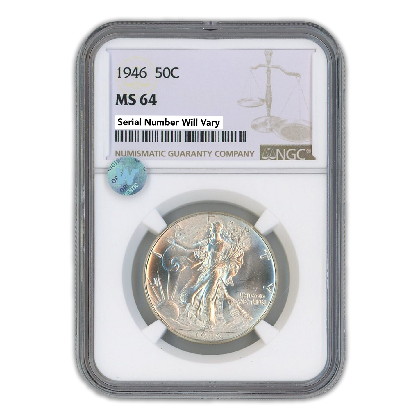 1946 Walking Liberty Silver Half Dollar - NGC MS64 Sight White