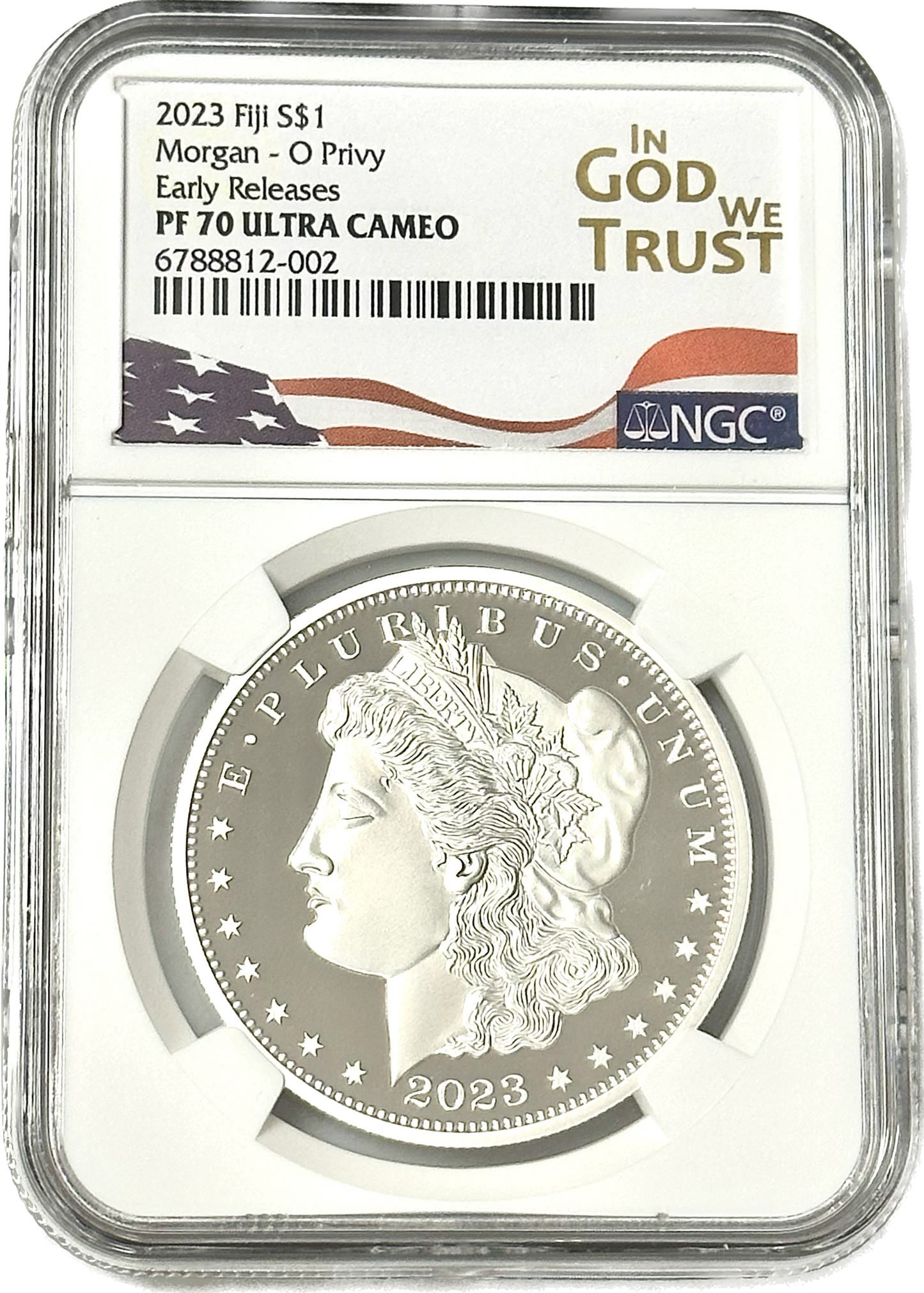 2023-O Morgan $1 Fiji Silver Tribute - NGC In God We Trust Label PF70 Ultra Cameo Early Release