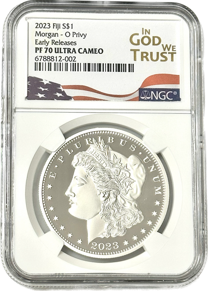 2023-O Morgan $1 Fiji Silver Tribute - NGC In God We Trust Label PF70 Ultra Cameo Early Release