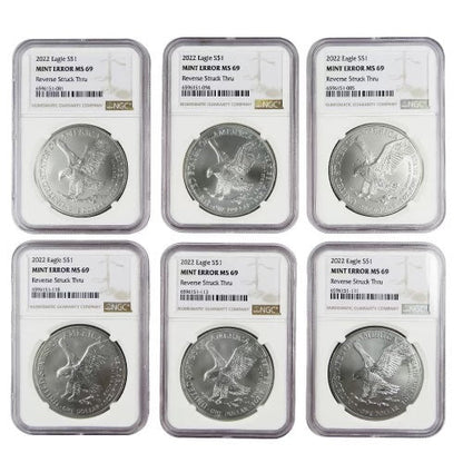 Grab Bag - NGC Certified Silver Eagle Struck Through Errors