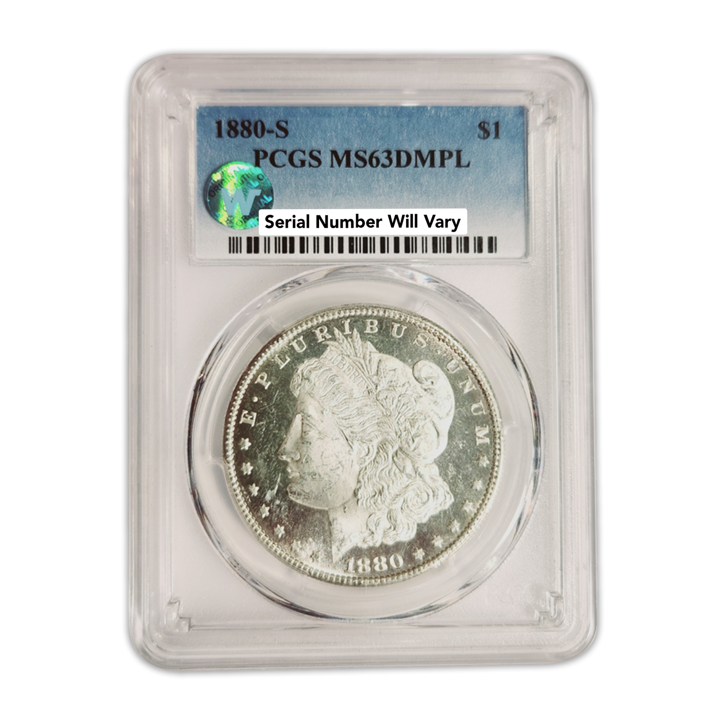 1880-S Morgan Silver Dollar San Francisco - PCGS MS63DMPL Sight White