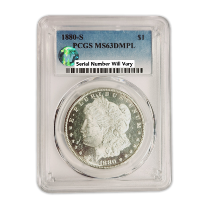 1880-S Morgan Silver Dollar San Francisco - PCGS MS63DMPL Sight White