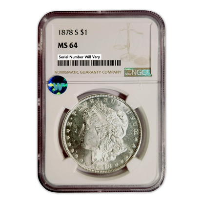 1878-S Morgan Silver Dollar San Francisco - NGC MS64 Sight White