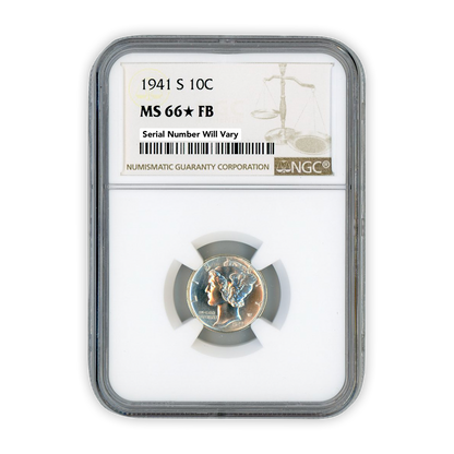 1941 S Mercury Dime San Francisco - NGC MS66 Star FB