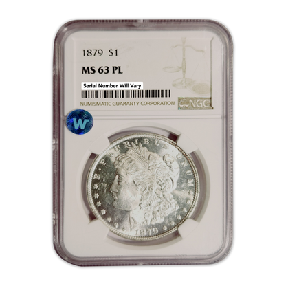 1879 Morgan Silver Dollar Philadelphia - NGC MS63 PL Sight White