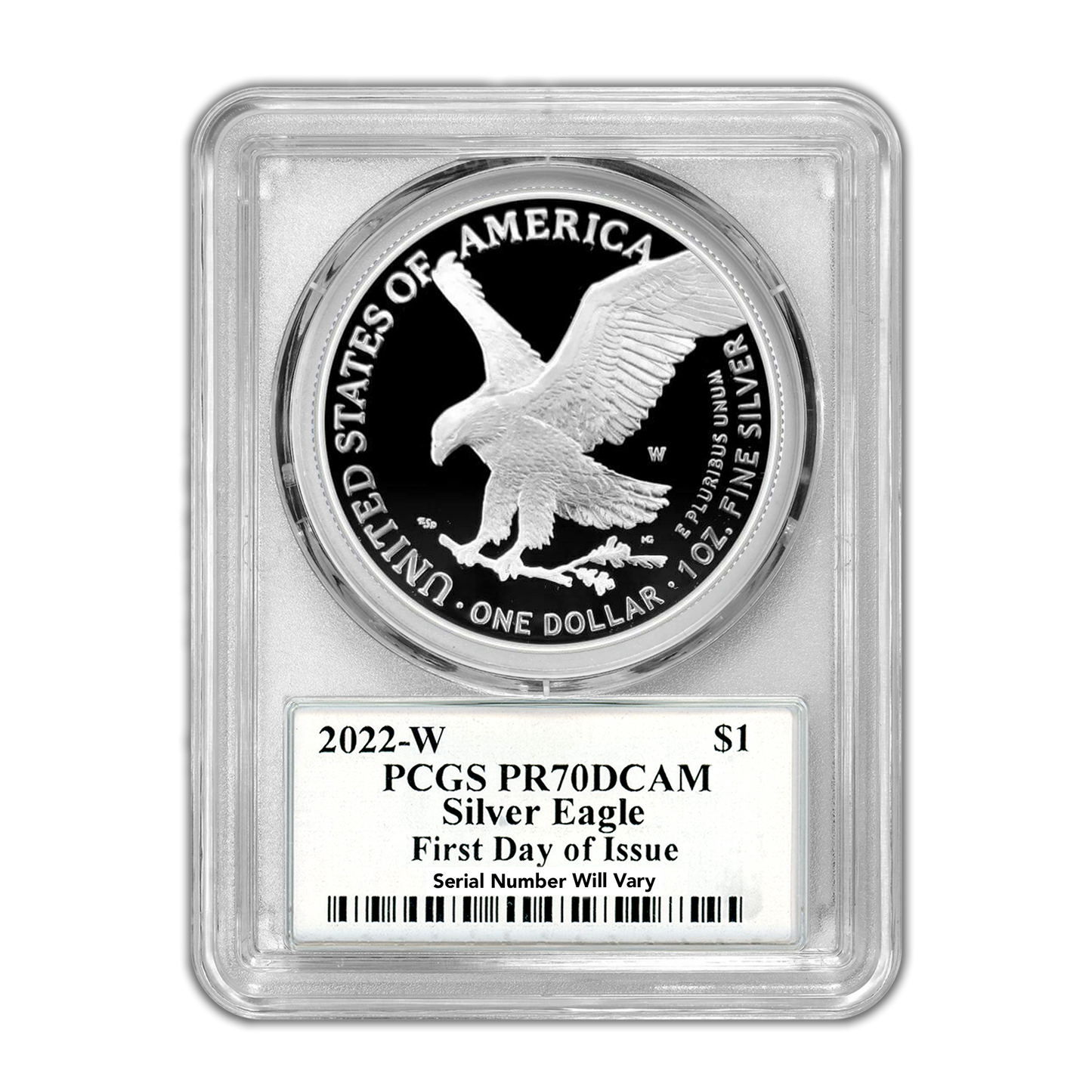 2022 W Silver Eagle - Proof - PCGS PR70 FDOI First Day of Issue Trumans Triumph Label