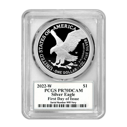2022 W Silver Eagle - Proof - PCGS PR70 FDOI First Day of Issue Trumans Triumph Label