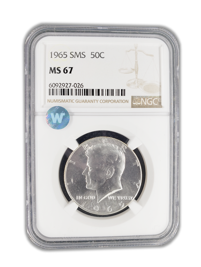 1965 Kennedy Half Dollar - Special Mint Set - NGC MS67 Sight White