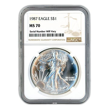 1987 Silver Eagle - Business Strike - NGC MS70 Brown Label