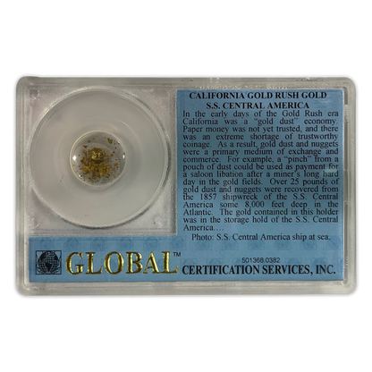 49er California Pinch of Gold Recovered From the S.S. Central America