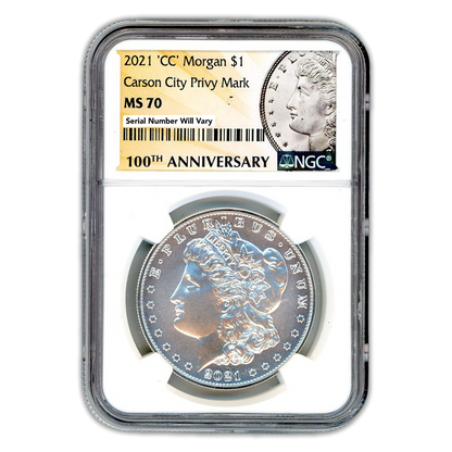 2021 CC Morgan Silver Dollar Carson City Privy Mark - NGC MS70