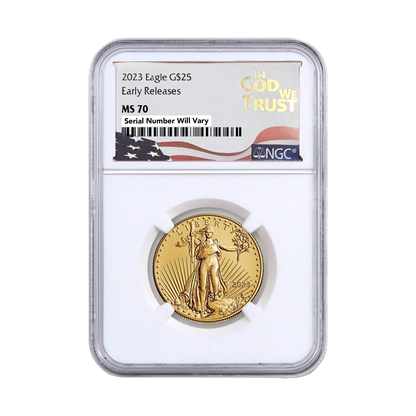 2023 $25 Gold Eagle in God We Trust Label - NGC MS70 Early Releases