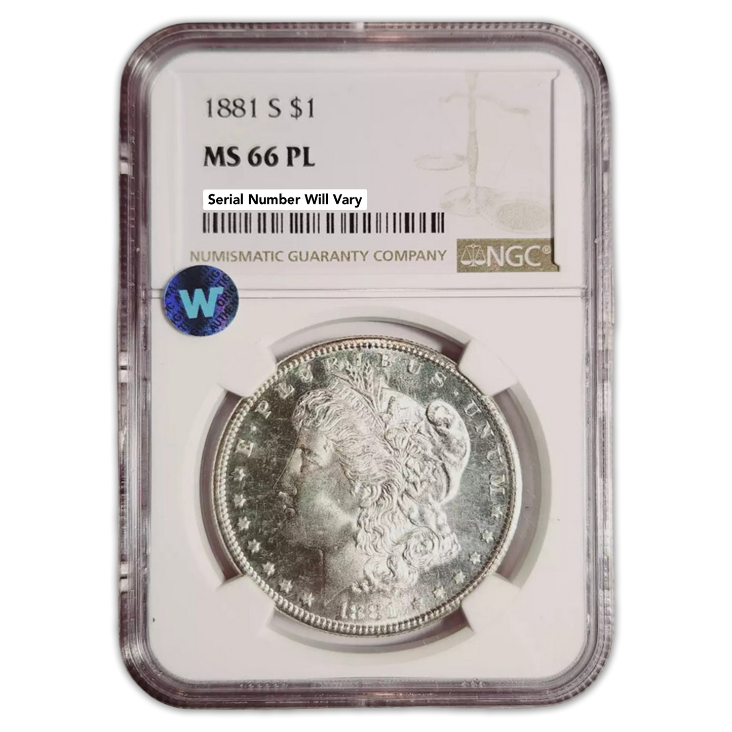 1881 S Morgan Silver Dollar San Francisco - NGC MS66 PL Sight White