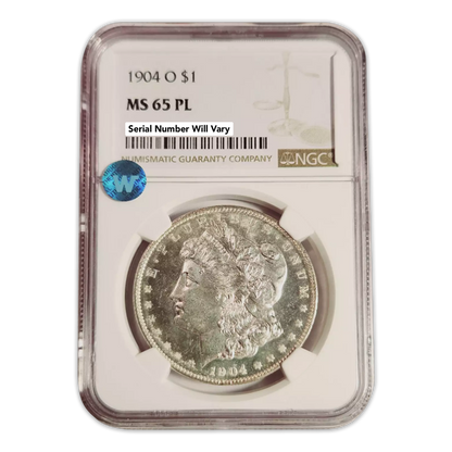 1904 O Morgan Silver Dollar New Orleans - NGC MS65 PL Sight White