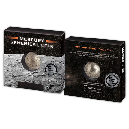 2022 Barbados Mercury Spherical 1 Oz Silver - Icon Mint - Designers Special Edition