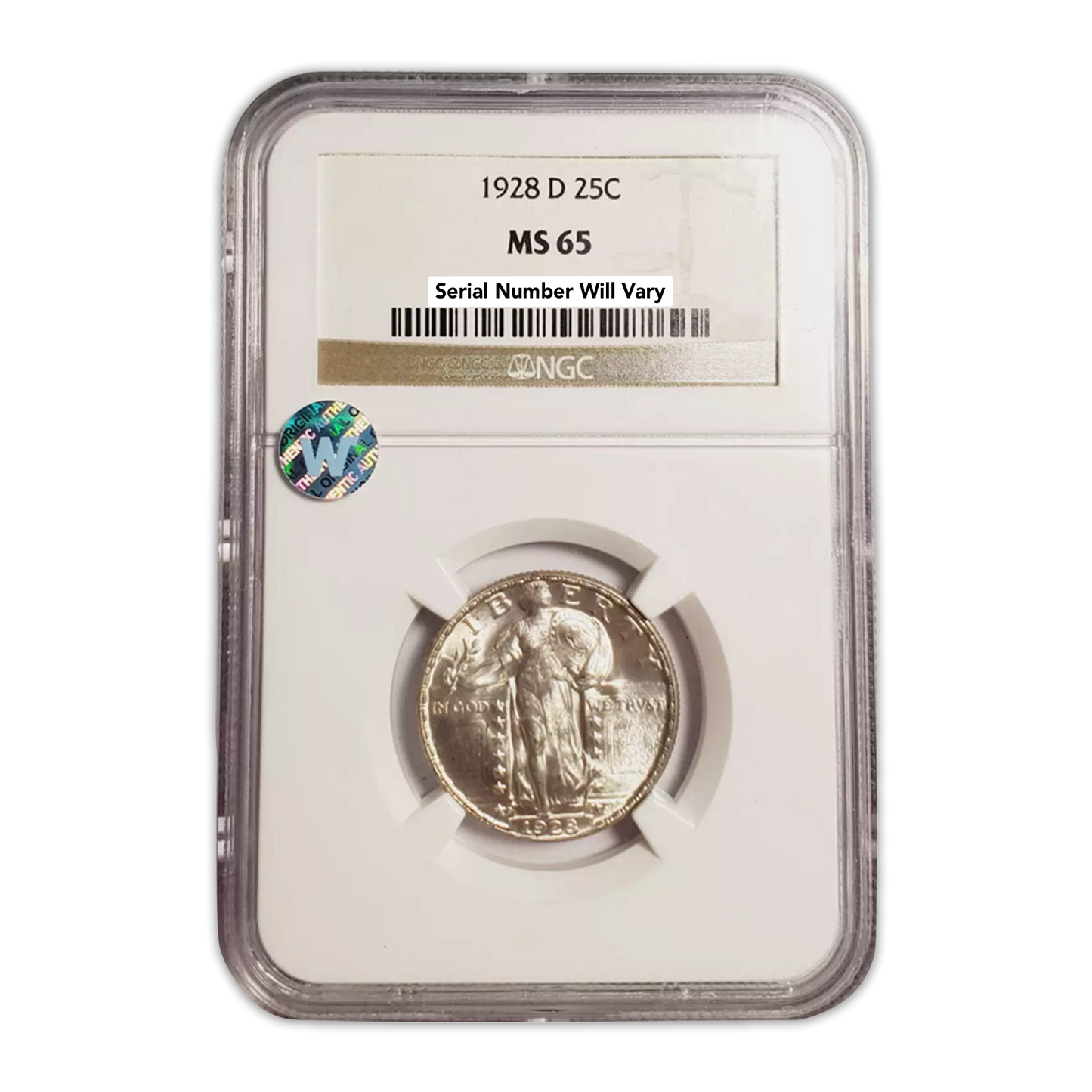 1928 D Standing Liberty Quarter - NGC MS65 Sight White