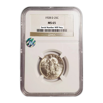 1928 D Standing Liberty Quarter - NGC MS65 Sight White