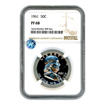1961 Franklin Silver Half Dollar - NGC PF68 Sight White