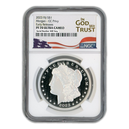 2023-CC Morgan $1 Fiji Silver Tribute - NGC In God We Trust Label PF70 Ultra Cameo Early Release