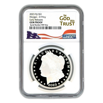 2023-D Morgan $1 Fiji Silver Tribute - NGC In God We Trust Label GEM PROOF Early Release