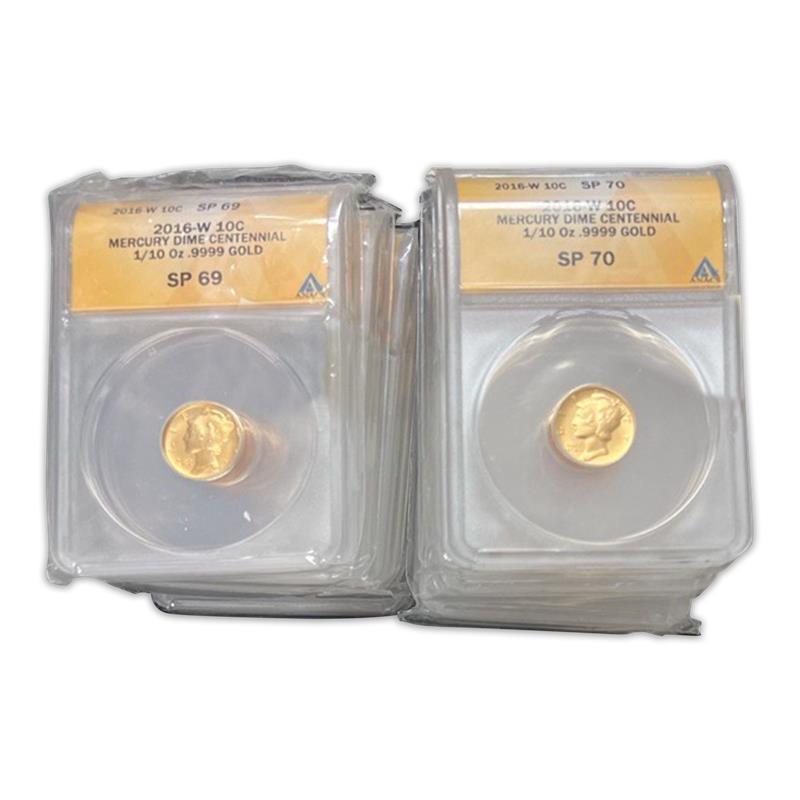 2016 Mercury Dime .999 Gold - 1/10 oz ANACS MS69