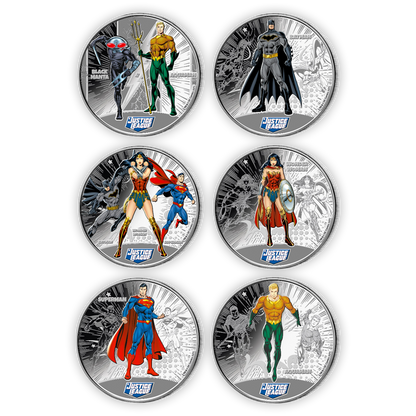Justice League 1/2oz Silver Commemorative Coins 12 pc. Set